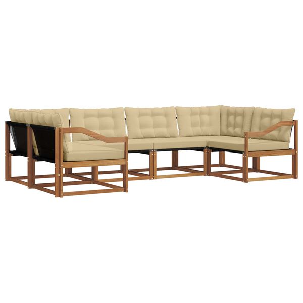 vidaXL Ensemble de canap&eacute;s d'ext&eacute;rieur 6 pcs Naturel et Beige