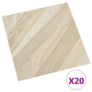 vidaXL Planches de plancher autoadh&eacute;sives 20 pcs PVC 1,86m&sup2; Beige ray&eacute;