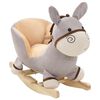 vidaXL &Acirc;ne &agrave; bascule avec dossier Peluche 60x32x55 cm Gris