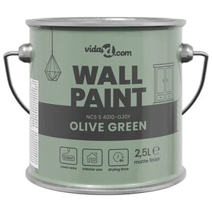 vidaXL Peinture murale Vert