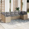 vidaXL Salon de jardin avec coussins 7 pcs beige r&eacute;sine tress&eacute;e