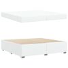 vidaXL Cadre de lit avec matelas Blanc 200 x 200 cm tissu