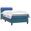 vidaXL Sommier &agrave; lattes de lit et matelas et LED bleu fonc&eacute; 90x220 cm velours