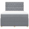 vidaXL Sommier &agrave; lattes de lit avec matelas Gris clair 140x200cm Tissu