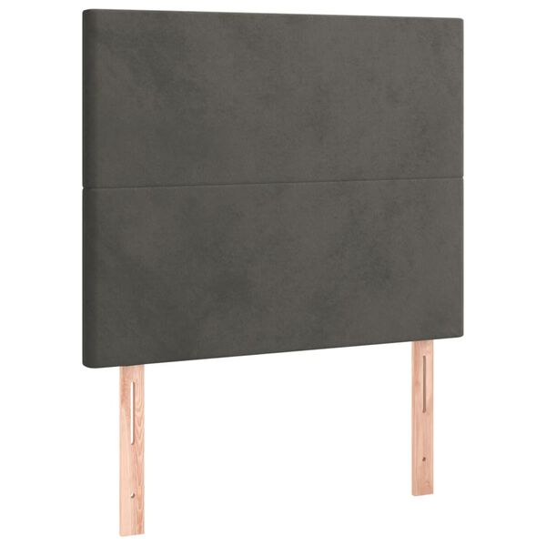 vidaXL Tête de lit à LED Gris foncé 90x5x118/128 cm Velours