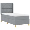 vidaXL Lit &agrave; ressorts avec matelas Gris clair 140 x 200 cm tissu