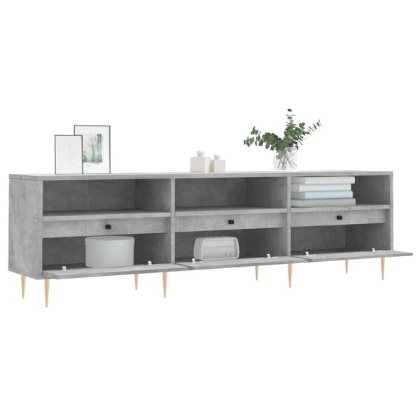 vidaXL Meuble TV gris b&eacute;ton 150x30x44,5 cm bois d'ing&eacute;nierie