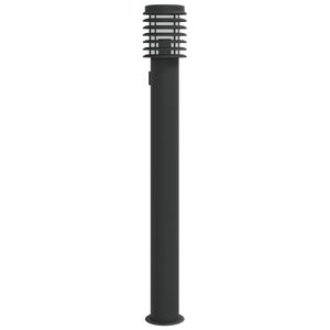 vidaXL Lampadaire d'ext&eacute;rieur avec sortie noir 110 cm acier inoxydable