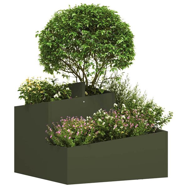 vidaXL Cache-pot de jardin Vert olive 60 x 60 x 50 cm