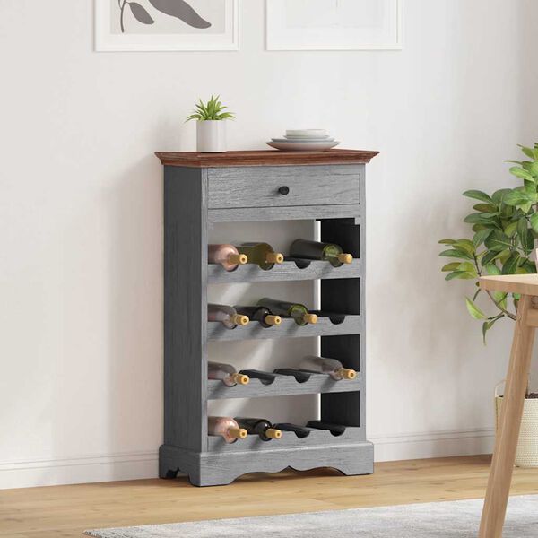 vidaXL Casier &agrave; bouteilles bois d'acajou massif 55x23x85 cm