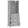 vidaXL Buffet haut Gris béton 69,5x34x180 cm Bois d'ingénierie