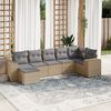vidaXL Salon de jardin avec coussins 7 pcs beige r&eacute;sine tress&eacute;e
