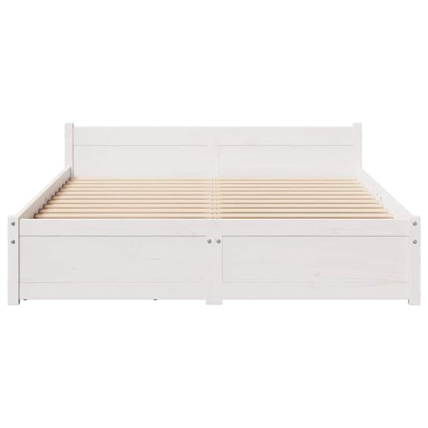 vidaXL Cadre de lit sans matelas blanc 120x200 cm bois de pin massif