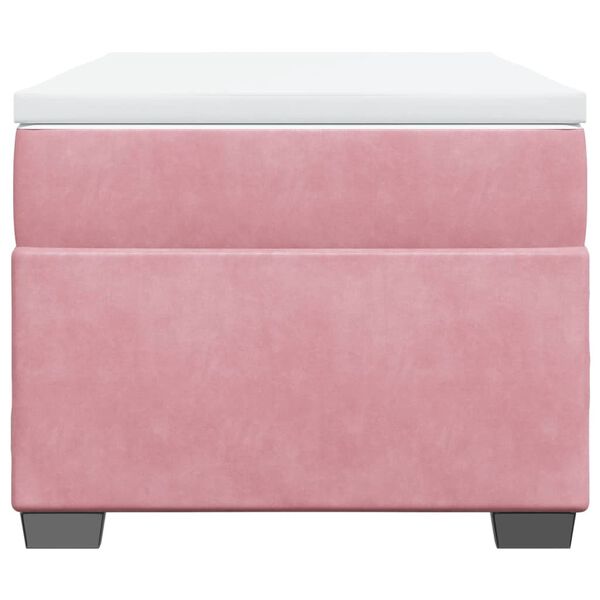 vidaXL Sommier &agrave; lattes de lit avec matelas Rose 100x200 cm Velours