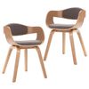 vidaXL Chaises &agrave; manger lot de 2 bois courb&eacute; et tissu taupe