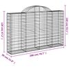 vidaXL Paniers à gabions arqués 3 pcs 200x30x120/140 cm Fer galvanisé