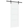 vidaXL Porte coulissante 83 x 211 cm Bois d'ing&eacute;nierie Blanc et noir