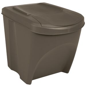 vidaXL Poubelles &agrave; ordures empilables 3 pcs Gris 75 L Polypropyl&egrave;ne