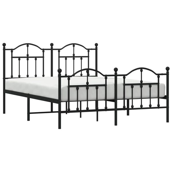vidaXL Cadre de lit métal sans matelas avec pied de lit noir 140x200cm