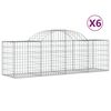 vidaXL Paniers &agrave; gabions arqu&eacute;s 6 pcs 200x50x60/80 cm Fer galvanis&eacute;