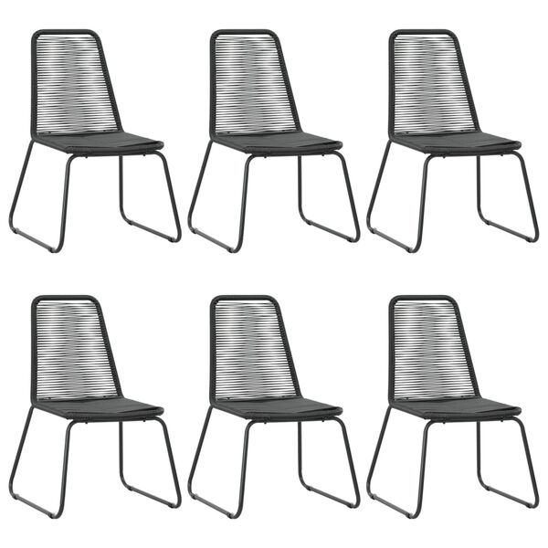 vidaXL Ensemble &agrave; manger de jardin 7 pcs PVC r&eacute;sine tress&eacute;e noir