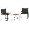 vidaXL Ensemble de meubles d'ext&eacute;rieur 3 pc Gris fonc&eacute;