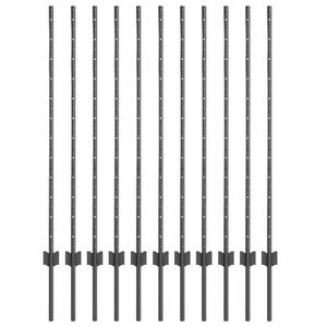 vidaXL Poteau de cl&ocirc;ture ench&acirc;ss&eacute; 11 pi&egrave;ces Gris 160 cm