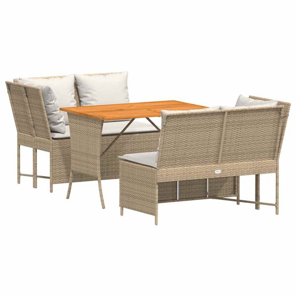 vidaXL Salon de jardin avec coussins 3 pcs beige r&eacute;sine tress&eacute;e