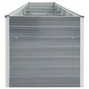 vidaXL Lit sur&eacute;lev&eacute; de jardin Acier galvanis&eacute; 400x80x77 cm Gris