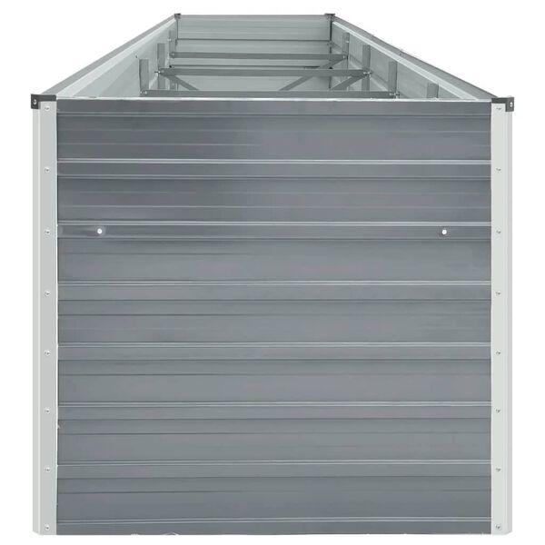 vidaXL Lit sur&eacute;lev&eacute; de jardin Acier galvanis&eacute; 400x80x77 cm Gris