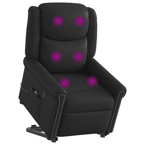 vidaXL Fauteuil inclinable massage &eacute;lectrique noir brillant similicuir