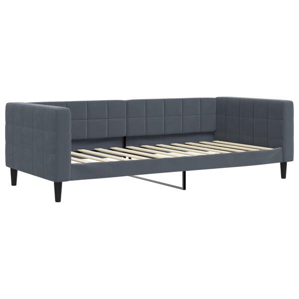 vidaXL Lit de repos sans matelas gris fonc&eacute; 90x200 cm velours