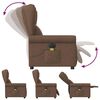 vidaXL Fauteuil inclinable de massage &eacute;lectrique marron tissu