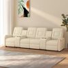 vidaXL Fauteuil de massage inclinable et porte-gobelets 4 places crème
