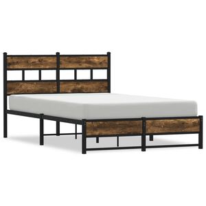 vidaXL Cadre de lit en métal sans matelas chêne fumé 120x190 cm