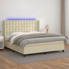 vidaXL Sommier &agrave; lattes de lit matelas LED Cr&egrave;me 180x200 cm Similicuir