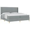 vidaXL Lit &agrave; ressorts avec matelas Gris clair 200 x 200 cm tissu