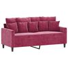 vidaXL Ensemble de canap&eacute;s 3 pcs avec coussins Rouge bordeaux Velours