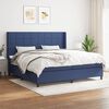 vidaXL Sommier &agrave; lattes de lit avec matelas Bleu 200x200 cm Tissu