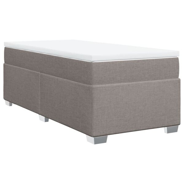vidaXL Sommier &agrave; lattes de lit avec matelas Taupe 100x200 cm Tissu