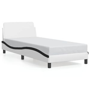 vidaXL Cadre de lit Dover blanc et noir 80x200 cm similicuir