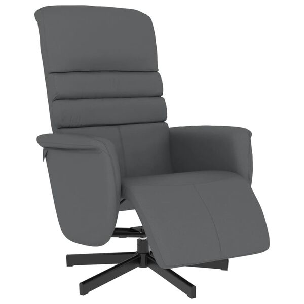 vidaXL Fauteuil inclinable avec repose-pieds gris similicuir