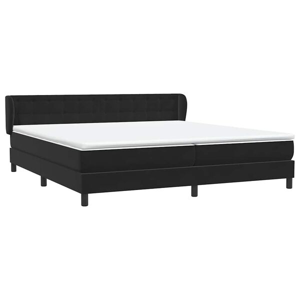 vidaXL Sommier &agrave; lattes de lit avec matelas noir 180x210 cm velours