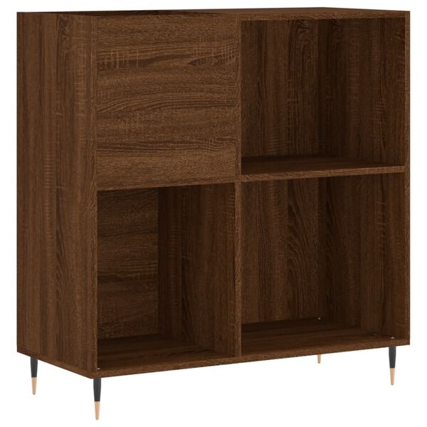 vidaXL Armoire &agrave; disques ch&ecirc;ne marron 84,5x38x89 cm bois d'ing&eacute;nierie