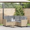 vidaXL Canapé de jardin avec table et coussins en forme de L beige