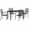 vidaXL Ensemble de salle &agrave; manger pour jardin 5 pc Noir