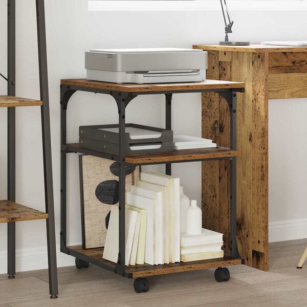 vidaXL Support d'imprimante Bois Ancien 43 x 48 x 64 cm