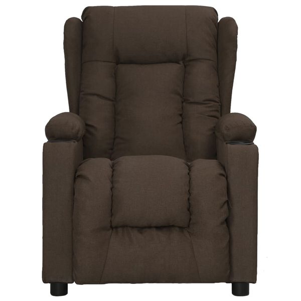 vidaXL Fauteuil inclinable Marron fonc&eacute; Tissu