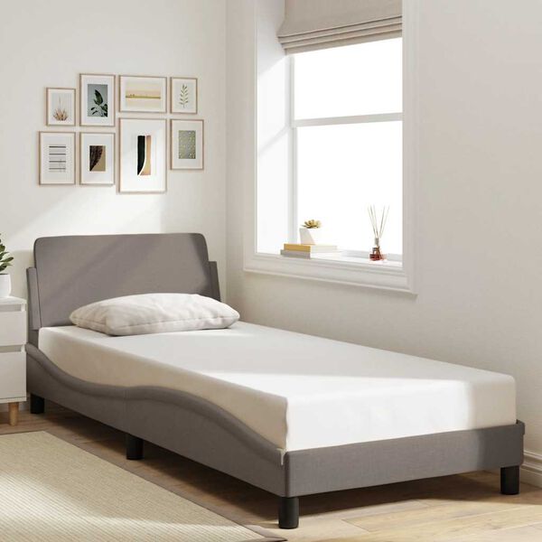 vidaXL Cadre de lit avec t&ecirc;te de lit Dover taupe 90x200cm tissu