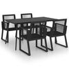 vidaXL Ensemble &agrave; manger d'ext&eacute;rieur 5 pcs Rotin PVC Noir